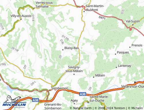 Mapa MICHELIN BlaisyHaut ViaMichelin