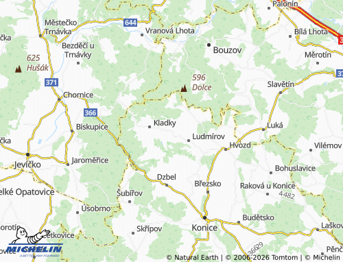 Kaart MICHELIN Dětkovice - ViaMichelin