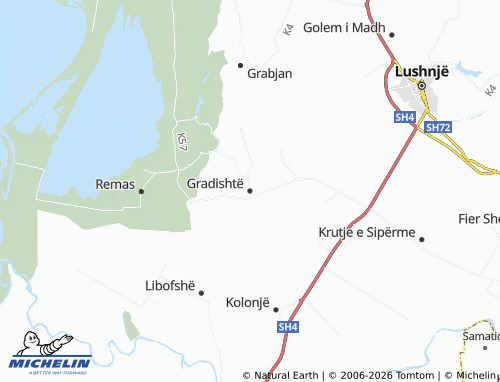 MICHELIN-Landkarte Gradishtë - ViaMichelin
