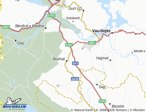 MICHELIN Plezhë map - ViaMichelin
