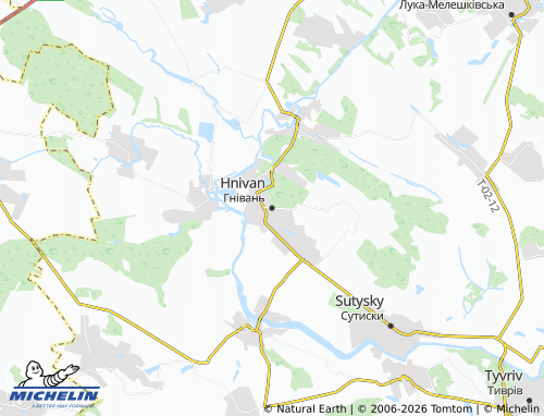 Mappa MICHELIN Hnivan - ViaMichelin