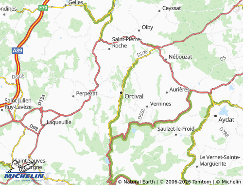 Carte MICHELIN Orcival - ViaMichelin