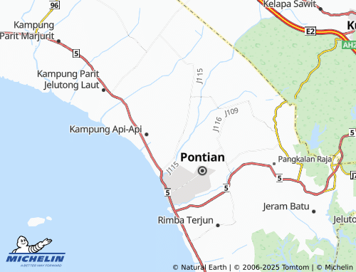 MICHELIN Kampung Parit Baharu map - ViaMichelin