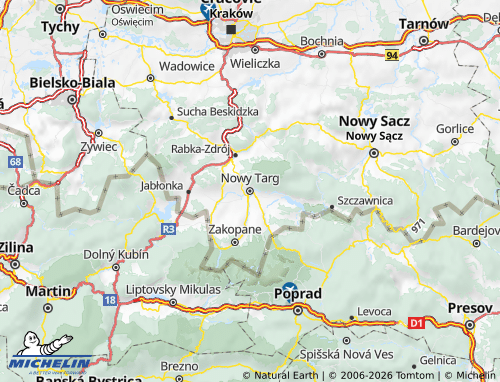 MICHELIN Nowotarski map - ViaMichelin