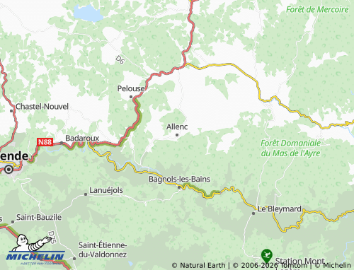 Mappa MICHELIN Allenc - ViaMichelin