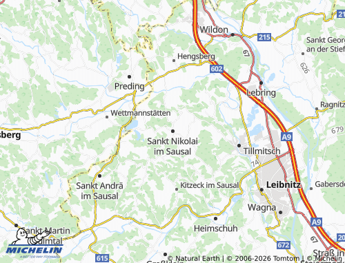 MICHELIN Sankt Nikolai im Sausal map - ViaMichelin