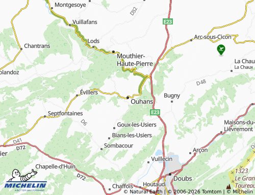 Mappa MICHELIN Ouhans - ViaMichelin