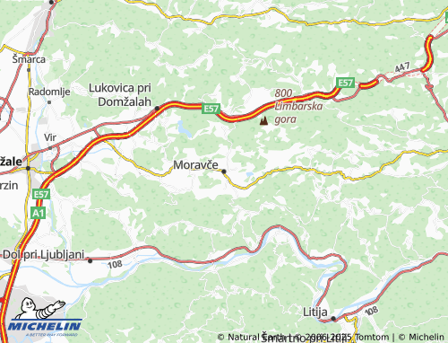 MICHELIN-Landkarte Moravče - ViaMichelin
