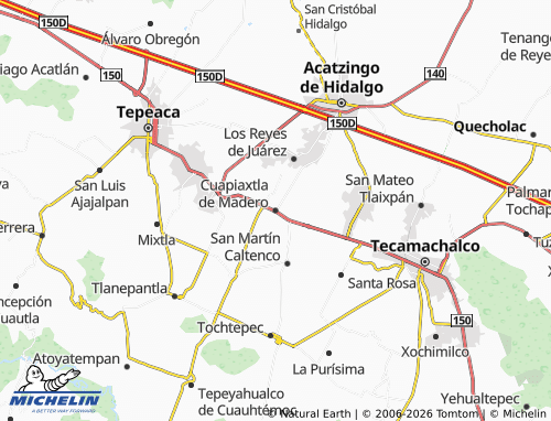 Kaart MICHELIN Cuapiaxtla de Madero - ViaMichelin
