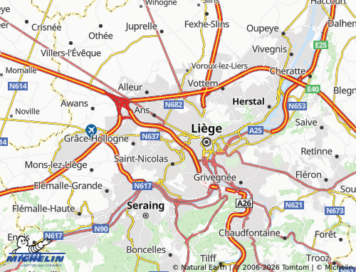 Kaart MICHELIN Glain - ViaMichelin