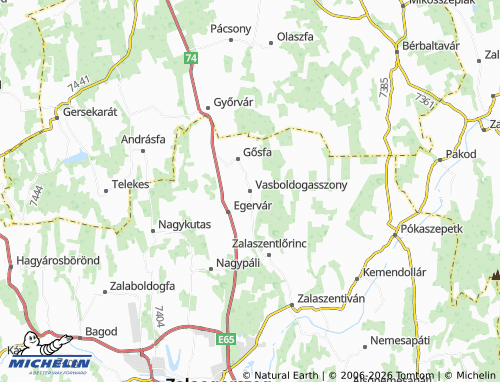 MICHELIN Vasboldogasszony map - ViaMichelin