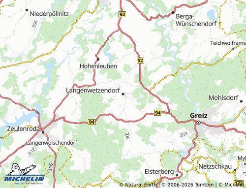 Mapa MICHELIN Langenwetzendorf - ViaMichelin