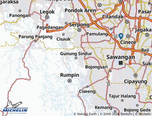 MICHELIN Gunung Sindur map - ViaMichelin