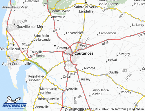 MICHELIN Coutances map - ViaMichelin