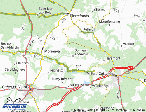 MICHELIN Bonneuil-en-Valois map - ViaMichelin