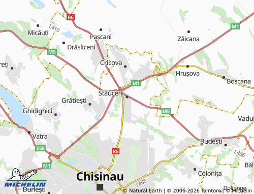 Mapa MICHELIN Stăuceni - ViaMichelin