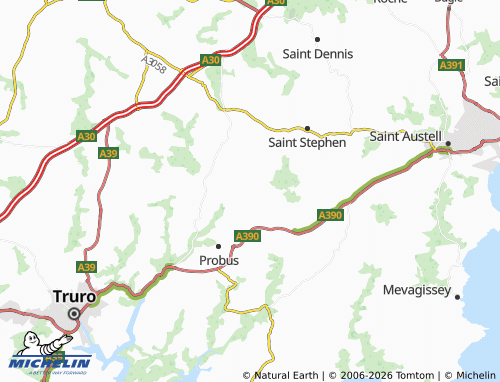 Carte MICHELIN Grampound Road - ViaMichelin