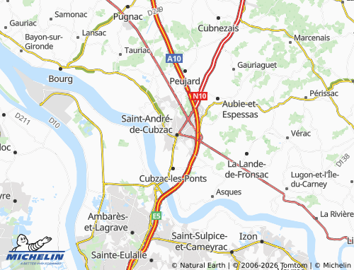Carte MICHELIN Saint-André-de-Cubzac - ViaMichelin