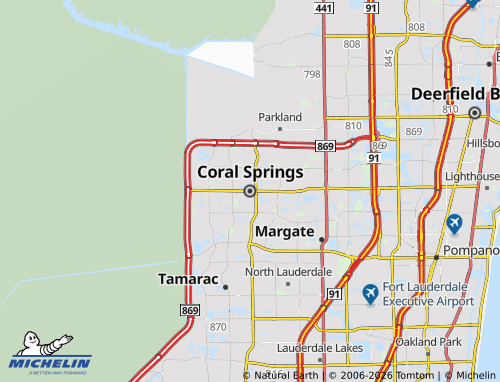 Carte MICHELIN Coral Springs - ViaMichelin