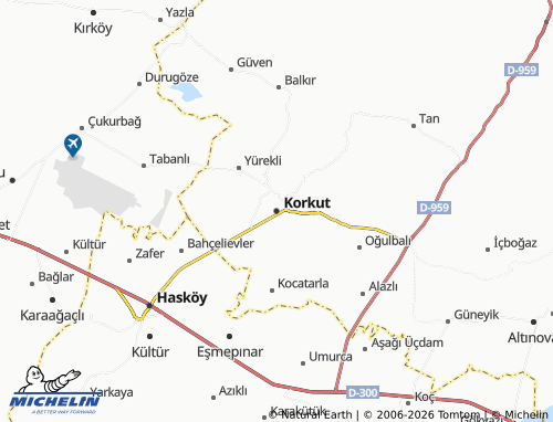 Mappa MICHELIN Korkut - ViaMichelin