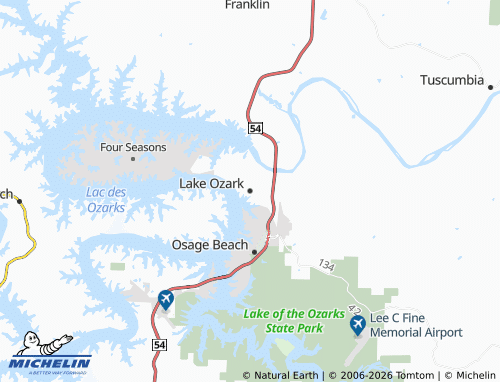 Mapa MICHELIN Lake Ozark - ViaMichelin
