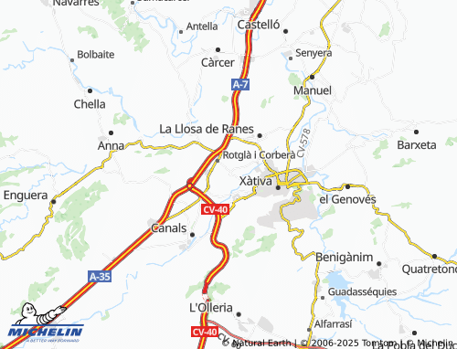 MICHELIN La Granja de la Costera map - ViaMichelin