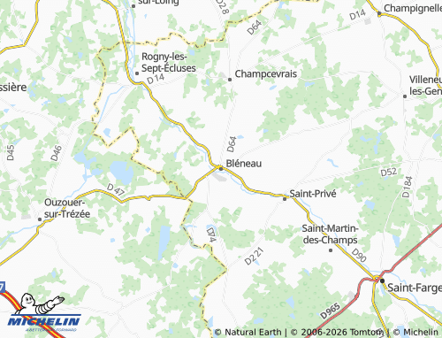 MICHELIN Bléneau map - ViaMichelin