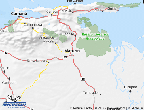 Mapa MICHELIN Monagas - ViaMichelin