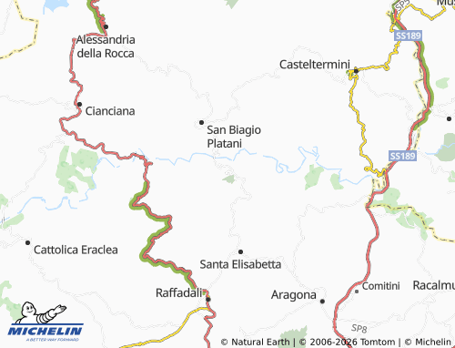 MICHELIN Sant'Angelo Muxaro map - ViaMichelin