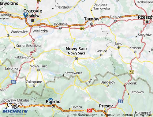 MICHELIN Nowosądecki map - ViaMichelin