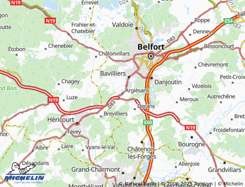 MICHELIN Argiésans map - ViaMichelin