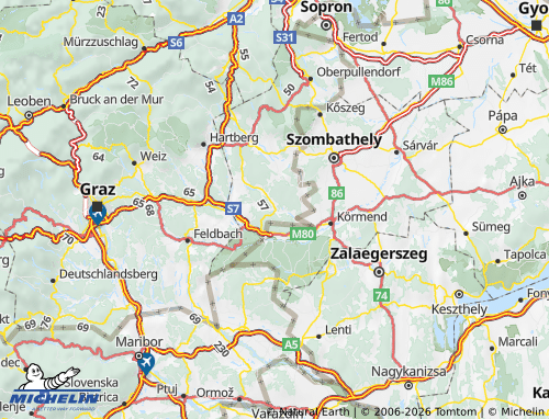 MICHELIN Güssing map - ViaMichelin