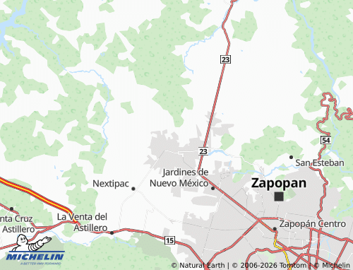 Carte MICHELIN Senderos de Tesistán - ViaMichelin