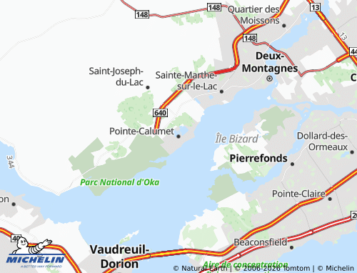 MICHELIN Pointe-Calumet map - ViaMichelin