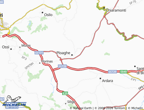 Carte MICHELIN Ploaghe - ViaMichelin