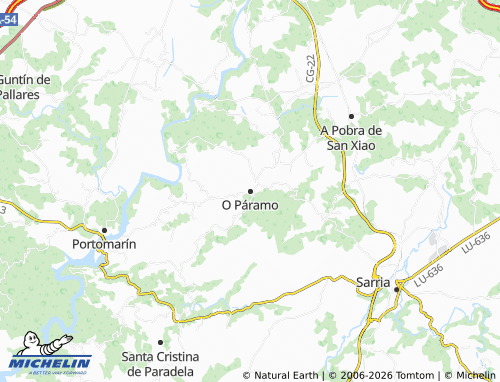 MICHELIN O Páramo map - ViaMichelin
