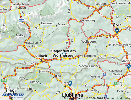 Mapa MICHELIN Klagenfurt - ViaMichelin