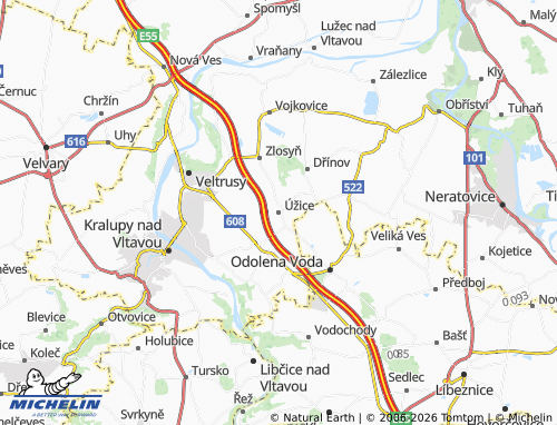 Mapa MICHELIN Úžice - ViaMichelin