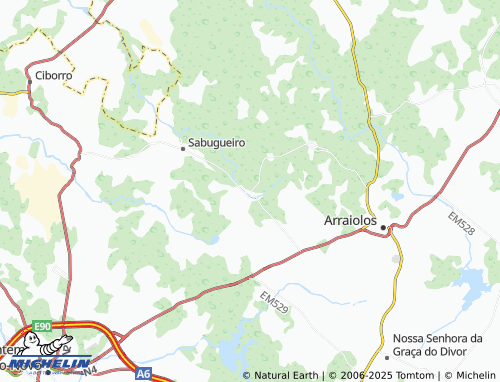 MICHELIN São Pedro da Gafanhoeira map - ViaMichelin