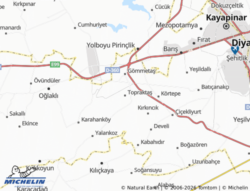 MICHELIN Topraktaş map - ViaMichelin