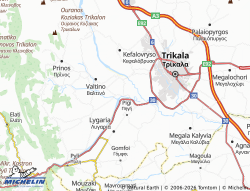 MICHELIN Parapotamos map - ViaMichelin