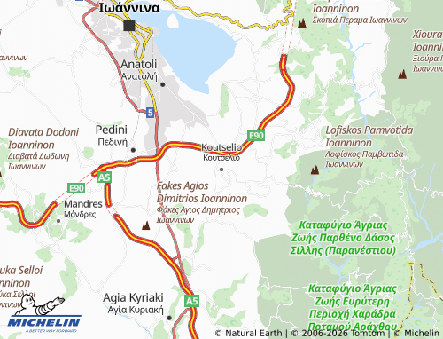 MICHELIN Koutselio map - ViaMichelin