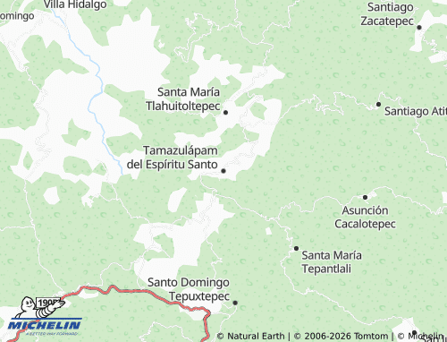 MICHELIN Tamazulápam del Espíritu Santo map - ViaMichelin