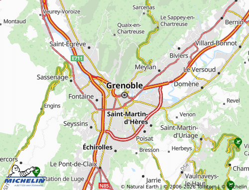 Kaart MICHELIN Grenoble - ViaMichelin