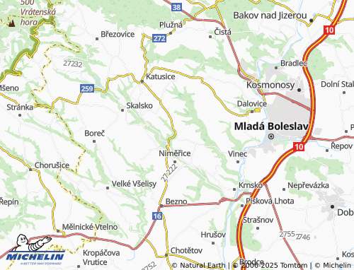 MICHELIN Pětikozly map - ViaMichelin