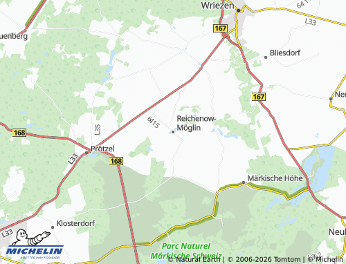 MICHELIN Reichenow-Möglin map - ViaMichelin
