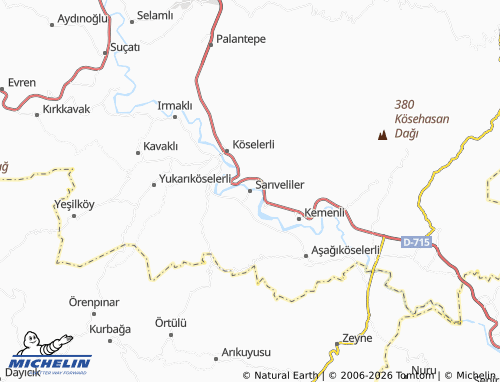 Kaart MICHELIN Sarıveliler - ViaMichelin