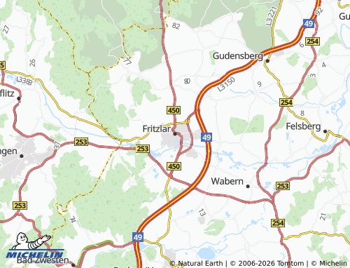 Mapa MICHELIN Fritzlar - ViaMichelin