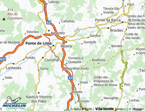 MICHELIN Serdedelo map - ViaMichelin