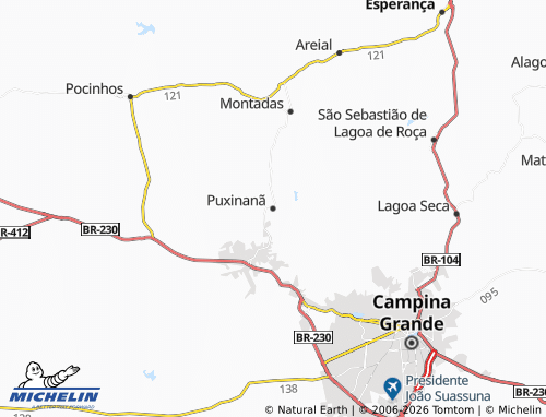 Mapa MICHELIN Puxinanã - ViaMichelin